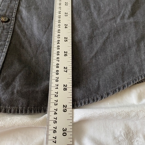 Black Brown 1826 Men's Gray Denim Button Up Long Sleeve Shirt Size‎ Large - Picture 9 of 10